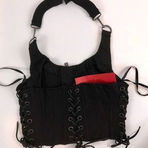 Lace up halter top